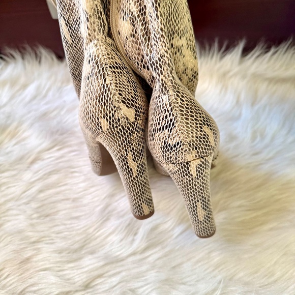 NWOB Justfab Jesyna Snakeskin Print Over-the-Knee Heeled Boots – Size 7 - Picture 12 of 15